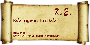 Könyves Enikő névjegykártya